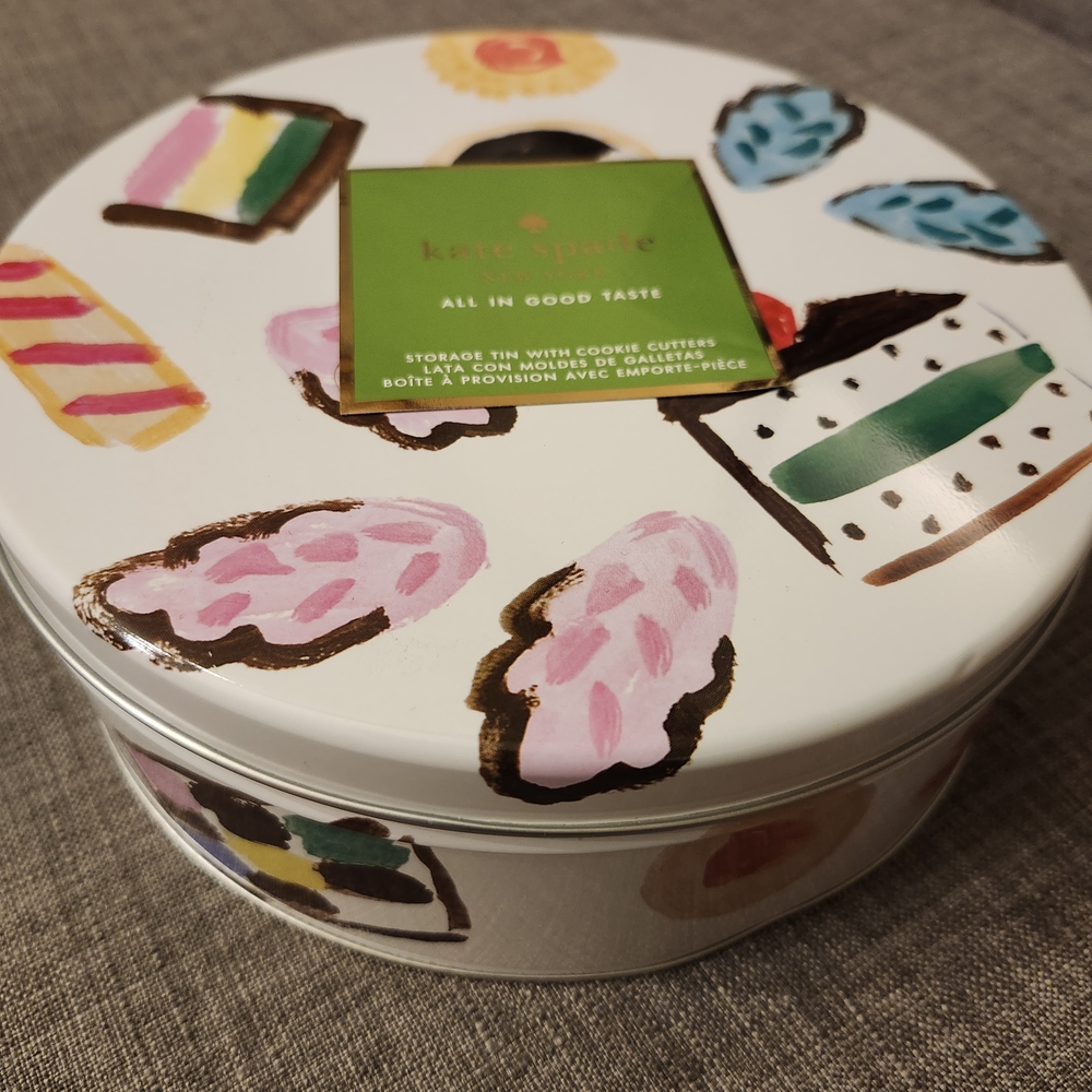 Kate Spade White Tin with Colorful Dessert Illustrations
